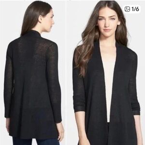 NWT Eileen Fisher Organic Linen Blend Open Cardigan XL
